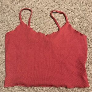 Coral tank top crop top